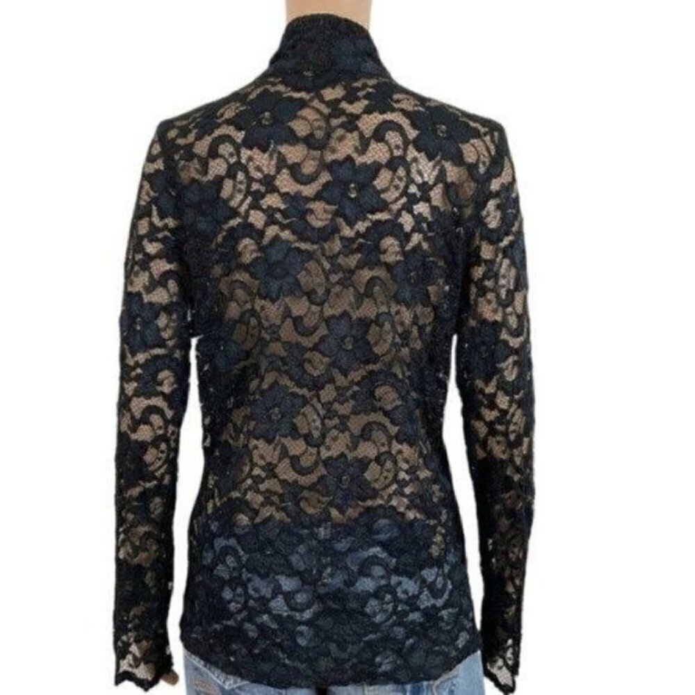 Vintage Also Know As Sheer floral one button closure blouse top size Medium - Picture 5 of 13